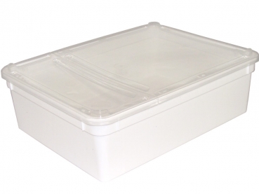 BraPlast Dose 3,0 L white box with clear flap lid