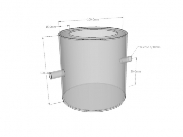 Acryl Ant Cylinder 10x10cm - 2x connector 10mm