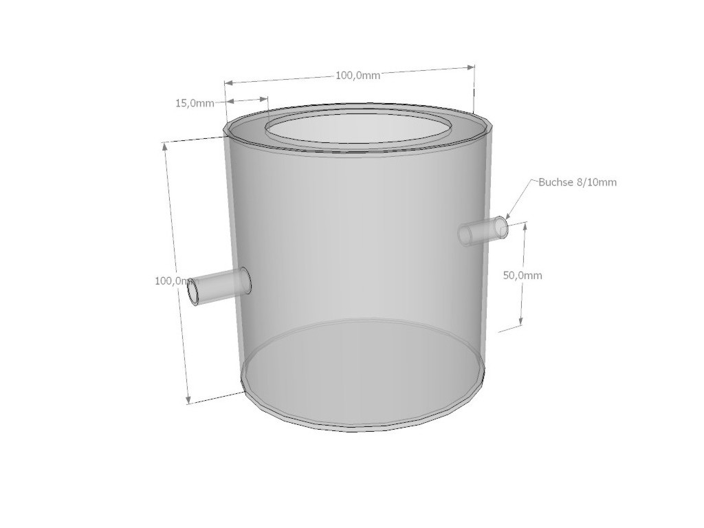 Acryl Ant Cylinder 10x10cm - 2x connector 10mm